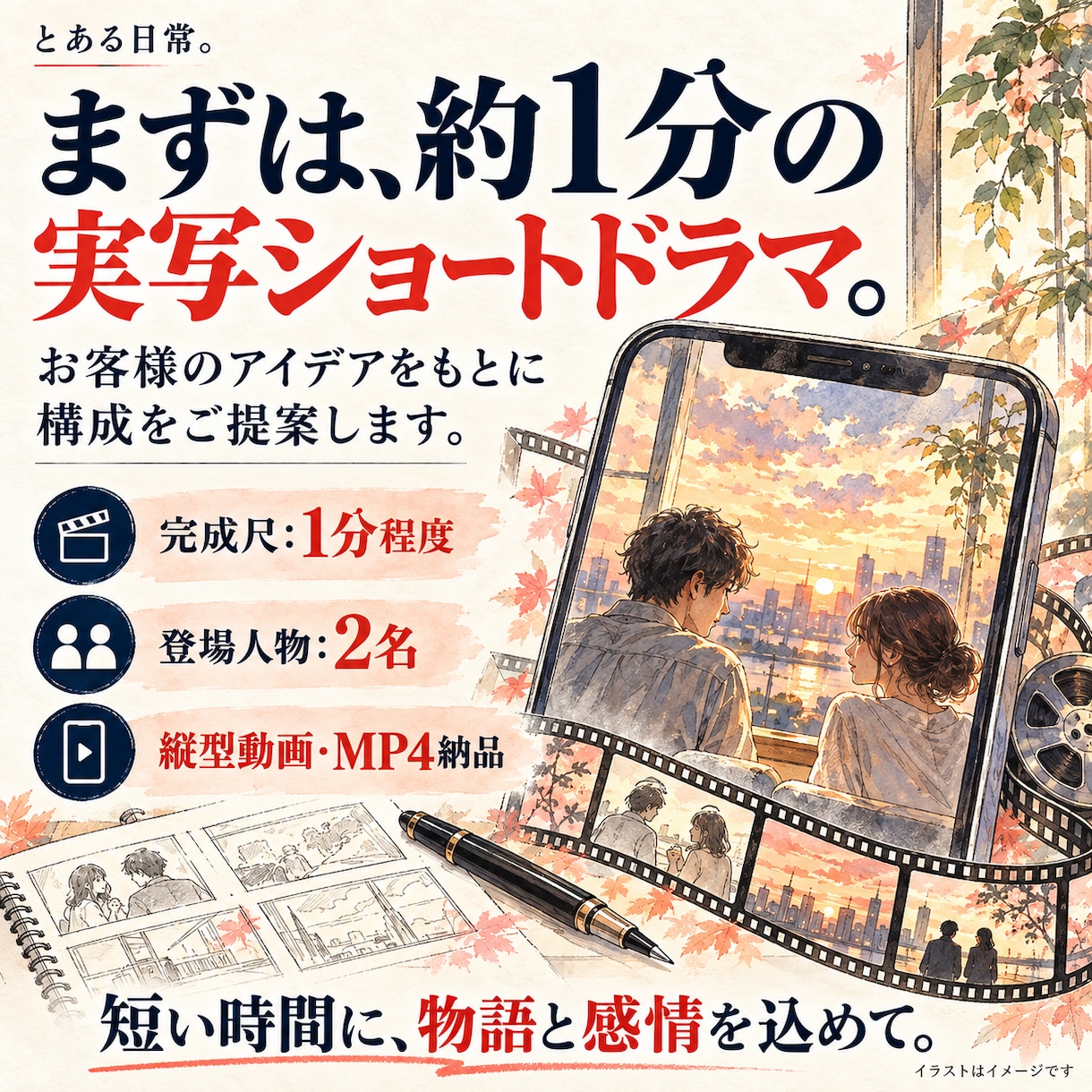 あなたの物語を実写ショートドラマにします 台本・妄想を役者が映像にします イメージ4