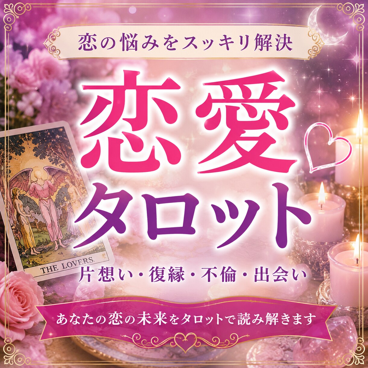 恋愛のお悩みをタロットで読み解きます 片思い・復縁・恋人とのお悩みに寄り添います イメージ1