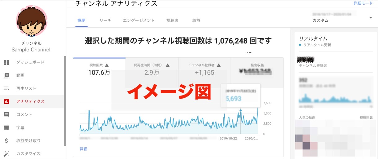 YouTubeチャンネルコンサル・アドバイスします 大手タレント事務所で開設〜収益化までチャンネルを育ててました イメージ3