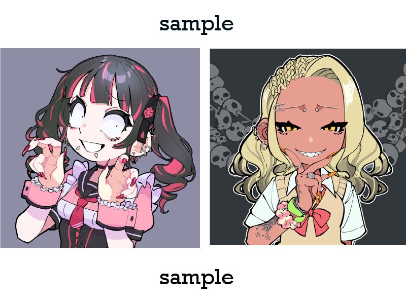 最短3日納品　サブカル系女子イラスト描きます ダークでかっこかわいいあなただけのキャラクターをご提供 イメージ3