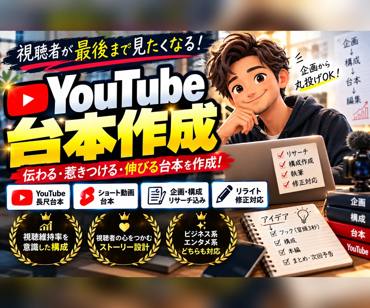 動画台本作成します あなたの伝えたいを、動画で届く言葉に イメージ1