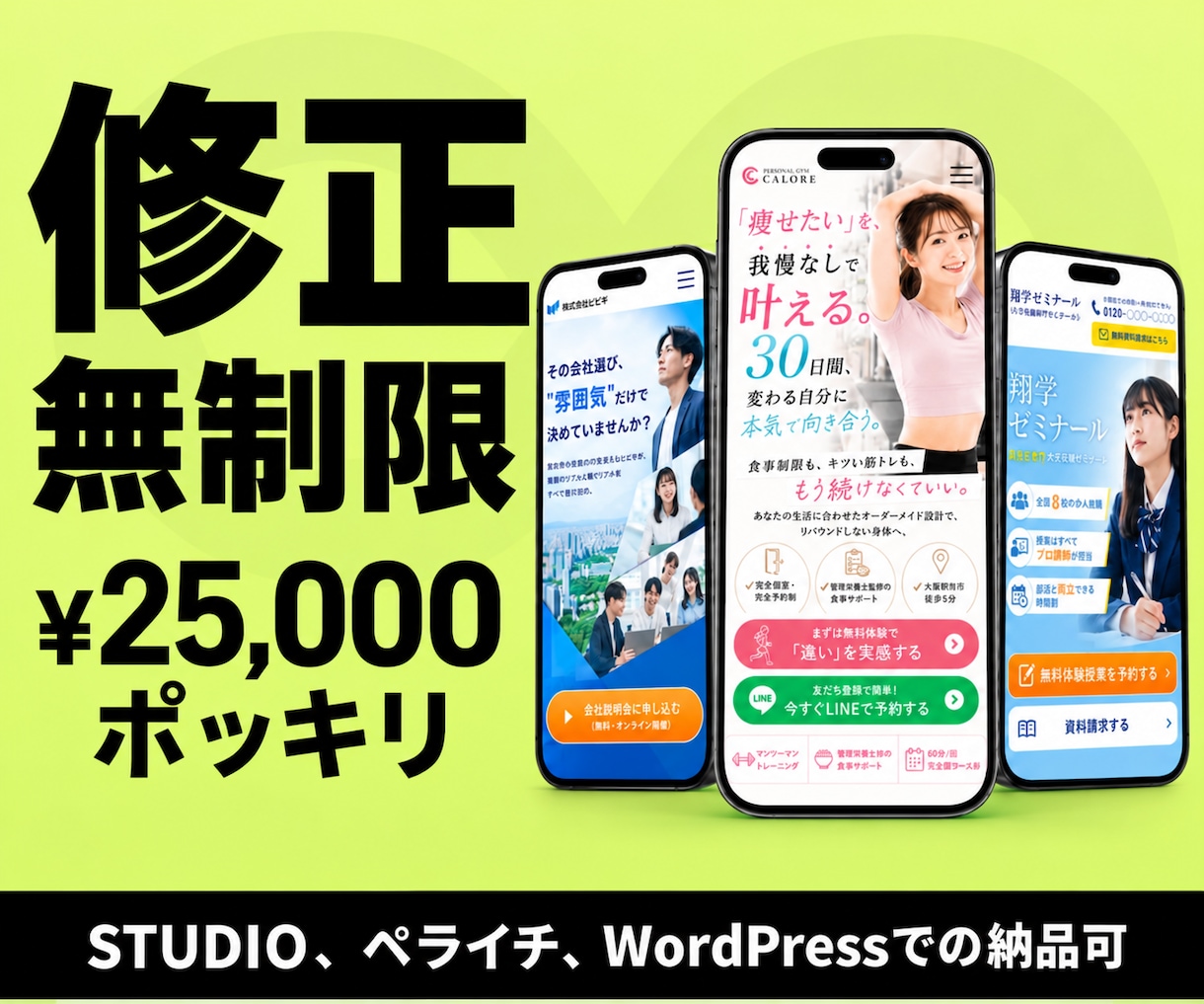 丸投げOK｜最短3日・2.5万円でLP制作します STUDIO/Canva/UTAGE対応｜丸投げ｜修正無制限 イメージ1