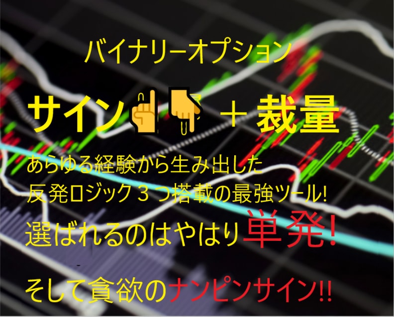 投資心理搭載サインツール＋専用マニュアル提供します マーチン無し！ダイバー第2弾など３ロジック搭載バイナリーBO