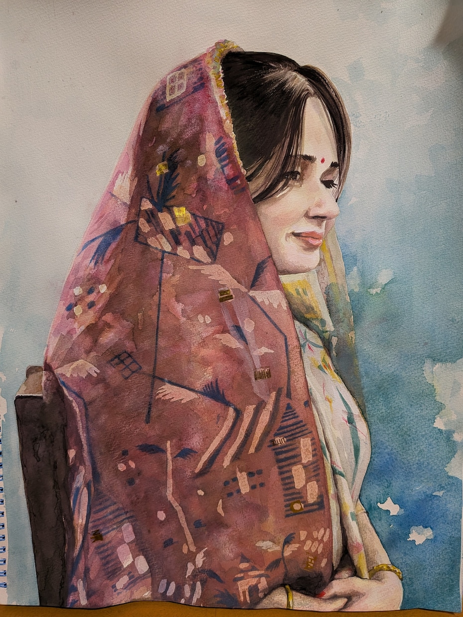 人物の肖像画や似顔絵を描きます 手描き水彩画で雰囲気のあるリアルな絵を。ギフトに最適です。 イメージ1