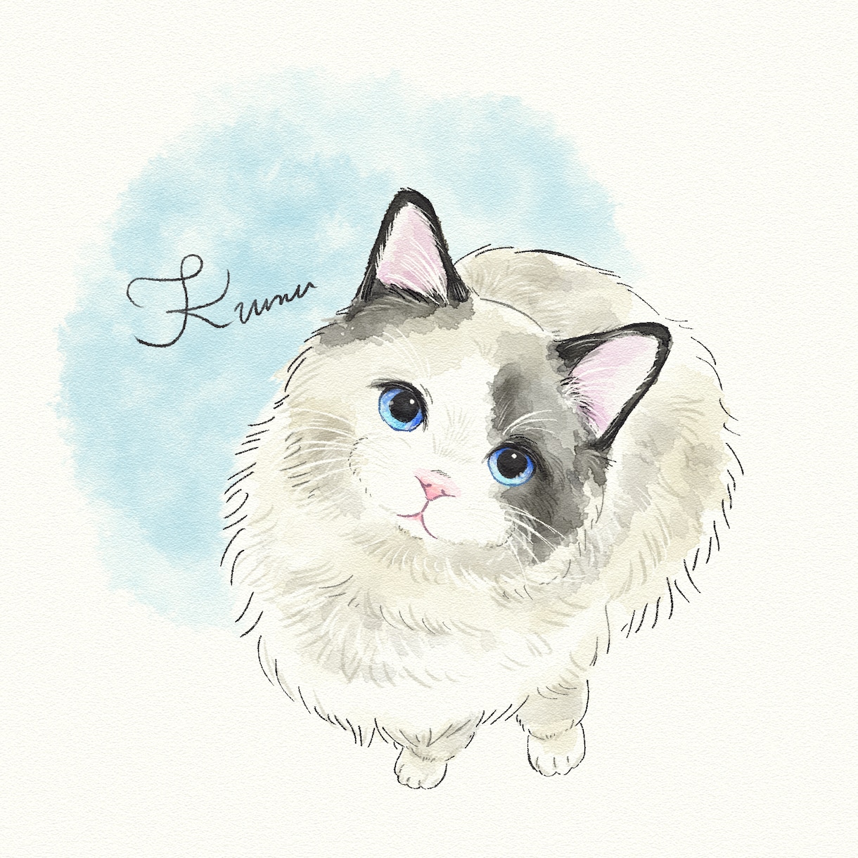 あなたの大切な家族のイラストを描きます ふんわり水彩風の癒されイラスト イメージ3
