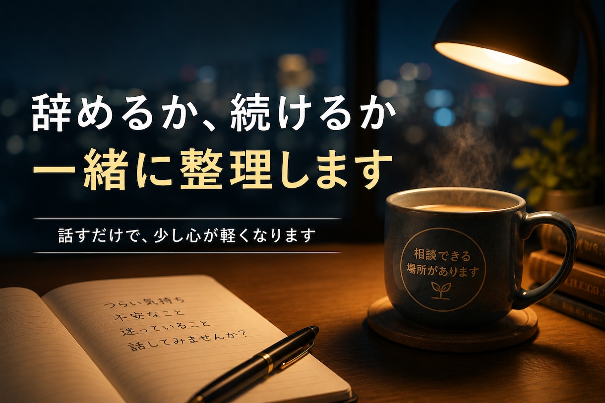 休職・退職・職場の悩みを社労士が匿名で整理します 「辞めるか、どう続けるか」悩む気持ちを整理します イメージ2