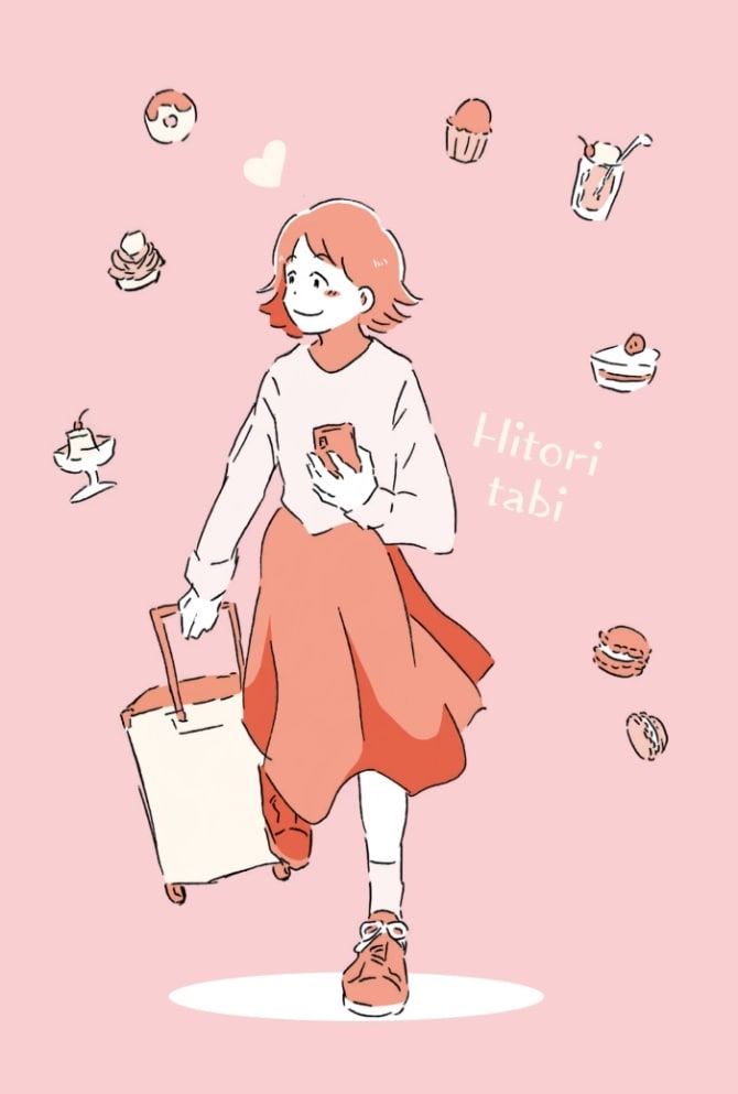 ポストカードサイズのイラスト作成します パステルカラー調の可愛いイラスト作成 イメージ1