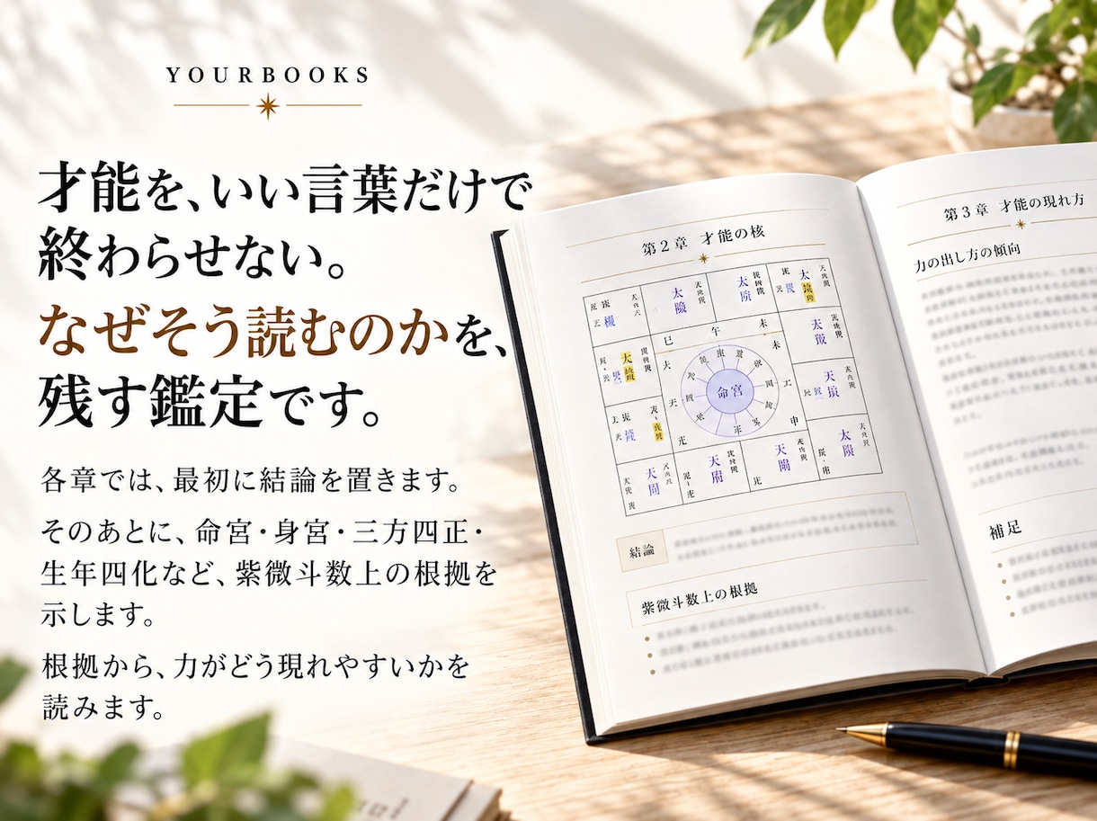 紫微斗数で「あなたの才能」を一冊の本にします 才能を探すのではなく、すでに使っている「力」を読む イメージ5