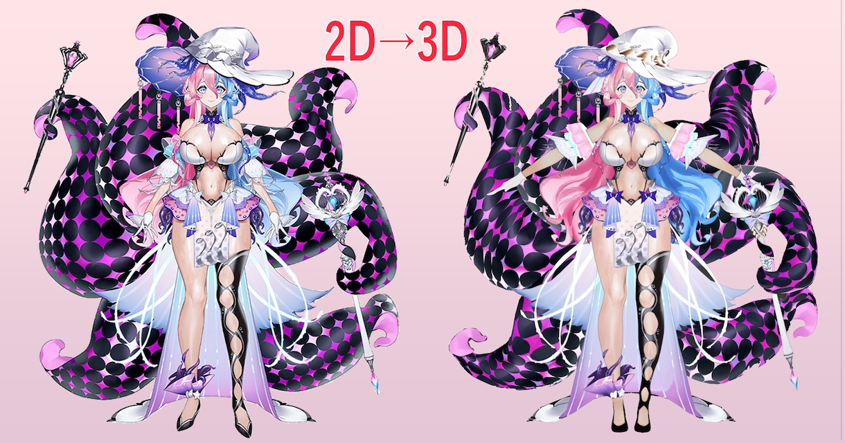 Vtuber様向け3Dキャラクターモデル制作します VRの世界で輝く貴方の姿を作るお手伝いをさせてください！ イメージ7