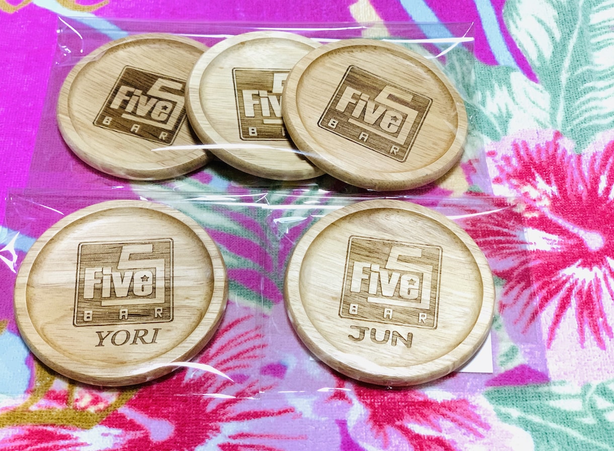 木製オリジナルコースターをお作りします お得な5枚セット！店舗用、記念品、贈答用などに♡ イメージ10