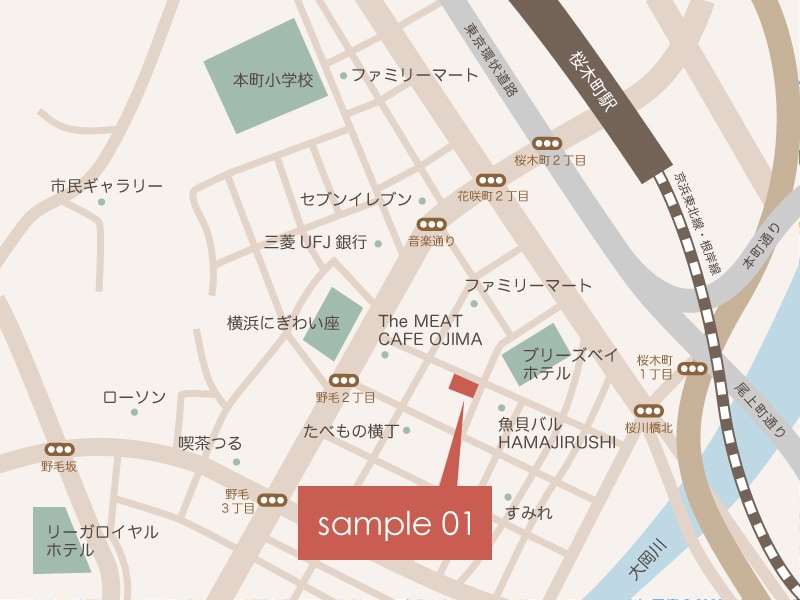 女性デザイナーがおしゃれな色合いの地図を作成します 何度でも修正OK◎ HP・チラシなどにご使用いただけます！ イメージ1