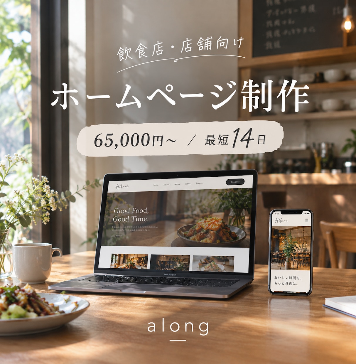 飲食店・店舗向けのホームページを制作します 営業歴10年の視点で集客につながる構成から設計します イメージ1