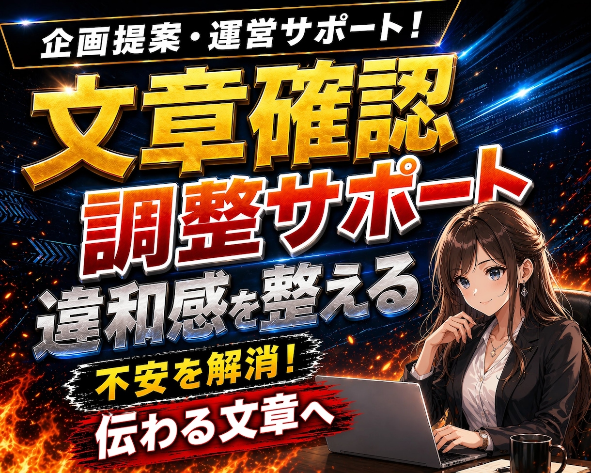文章に不安がある方の文章確認・調整サポートをします 文章に不安を感じたら一度ご相談ください イメージ1