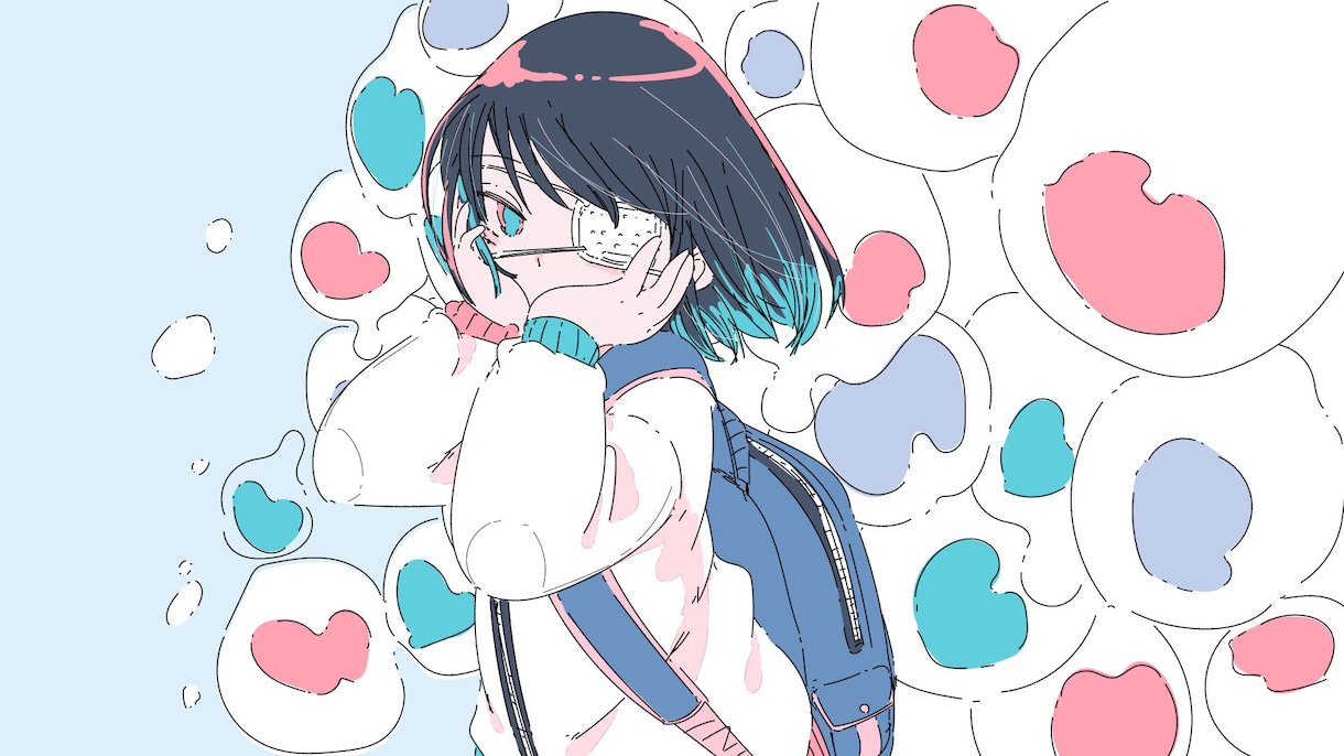 シンプルめ背景のオリジナルイラスト作成します 歌ってみた/オリジナルMV等のイラストを制作します イメージ3