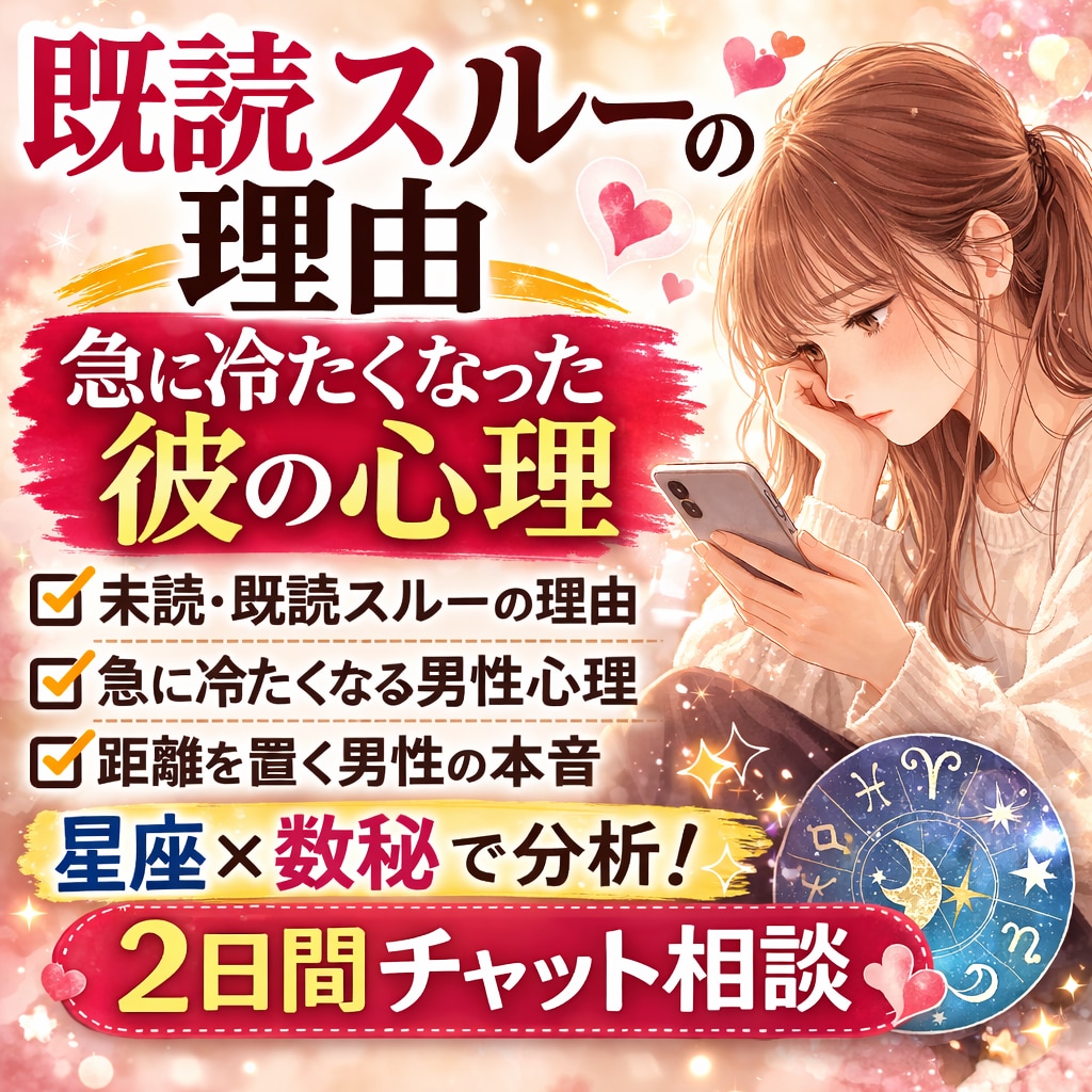 既読スルーの理由｜彼の気持ちを心理解析で分析します 男性心理を星と数秘で解説|待つ？動く？タイミングもアドバイス イメージ8