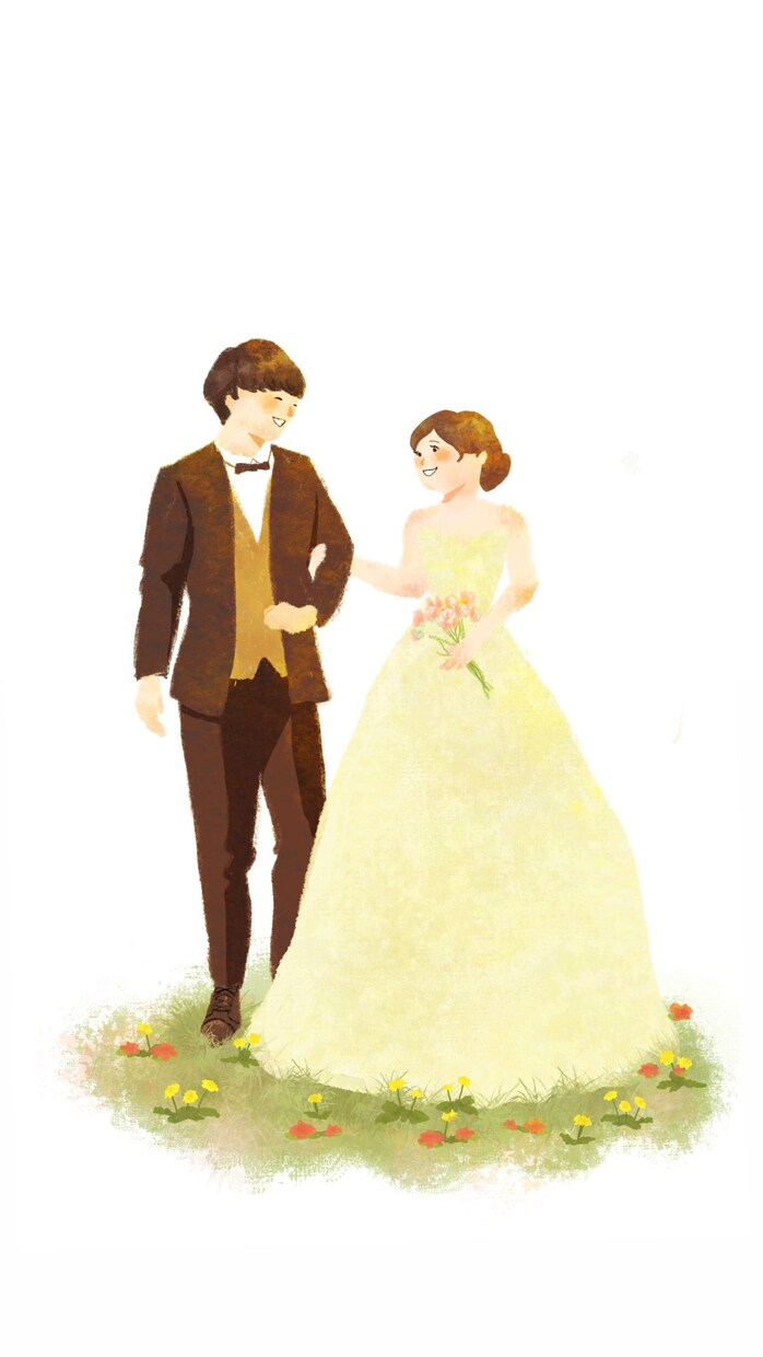 絵本のようなウェディングイラストを描きます まるで絵本の世界の中の結婚式❤︎ イメージ1