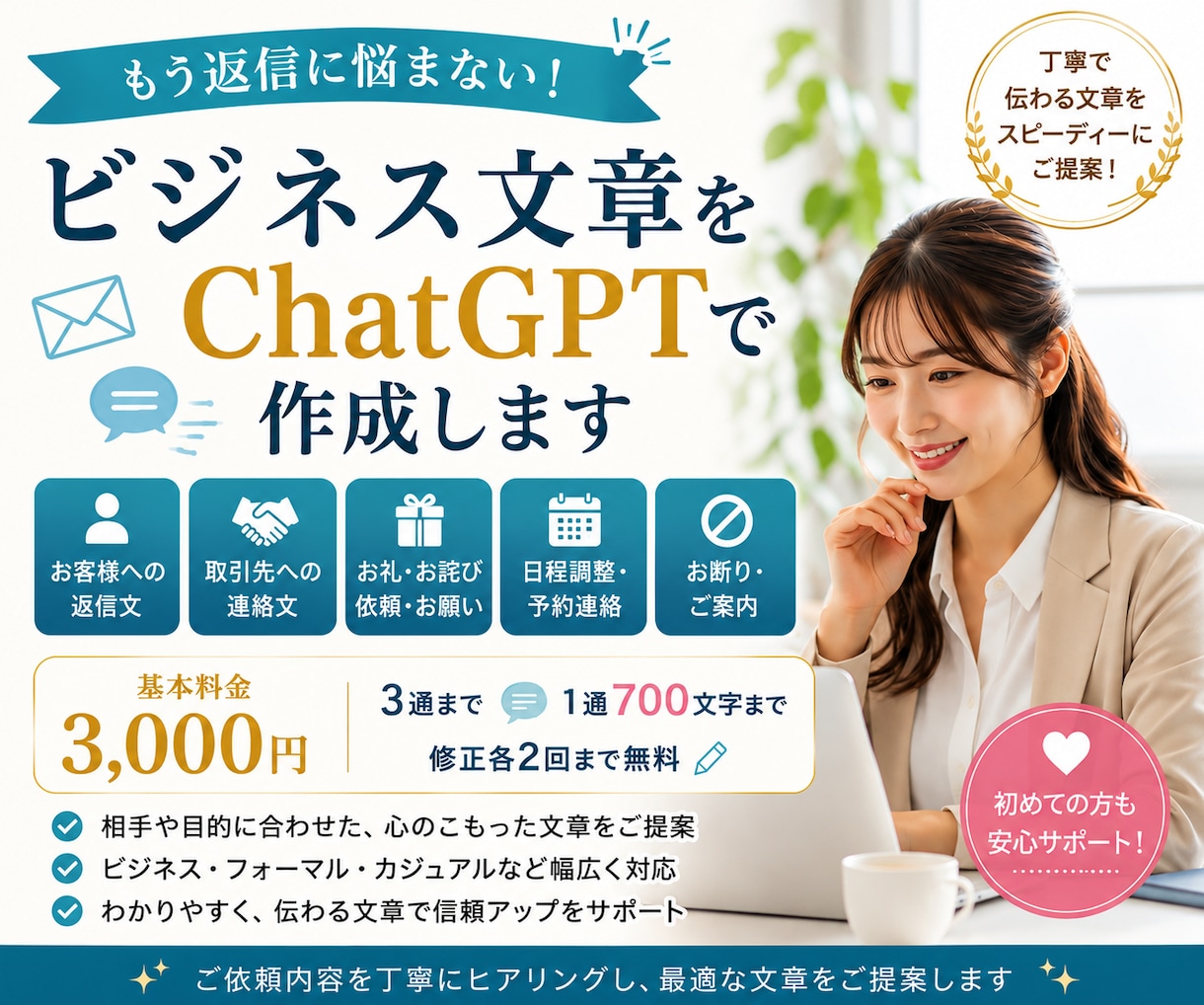 ビジネス文章をChatGPTで作成します 相手に伝わる丁寧なビジネス文章をご提案します イメージ1