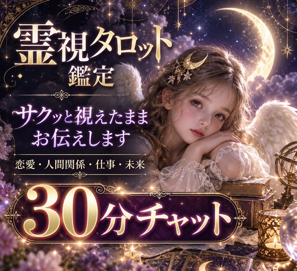 30分チャット✶霊視タロット視えたままお伝えします サクッと聞きたい事だけ✶復縁/複雑愛/片思い/夫婦/人間関係 イメージ1