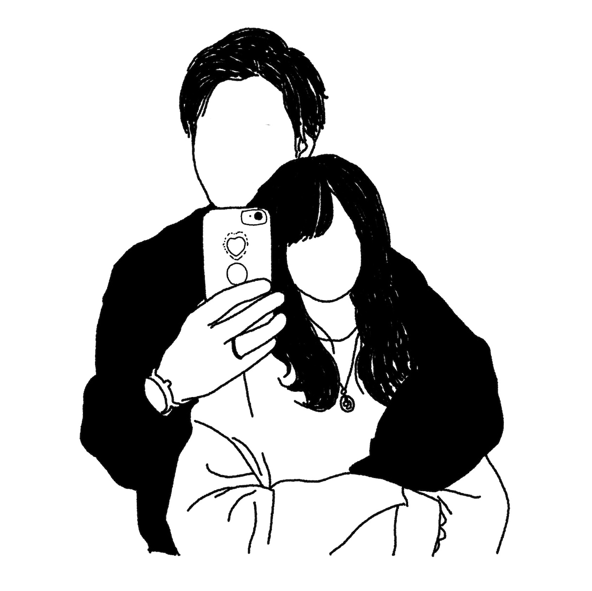 カップルや友達とのお写真をオシャレに描きます アイコンや待ち受け、記念日、誕生日等のプレゼントに最適！ イメージ2