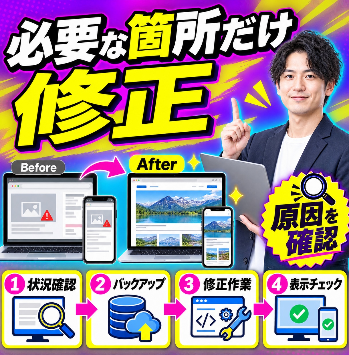 Webサイトの困ったを1件から解決します 表示崩れ・フォーム不具合・小さな修正を丁寧に対応 イメージ3
