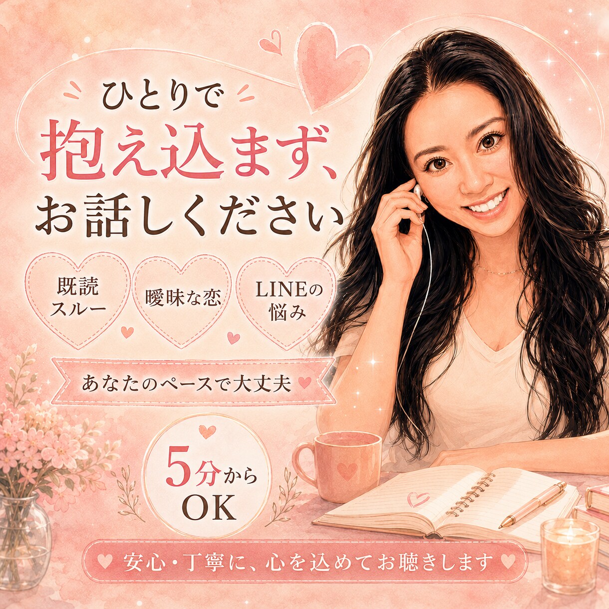 既読未読スルーで苦しい女性の本音を電話で聞きます 今夜も返信待ちで眠れないあなたの心を本音で一緒に守ります イメージ10