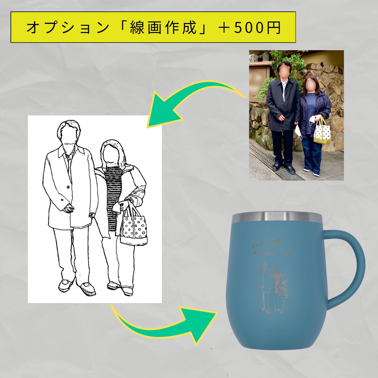 レーザー加工でオリジナルマグカップを製作します あなたのお好きな画像・文字をマグカップに彫刻します イメージ4