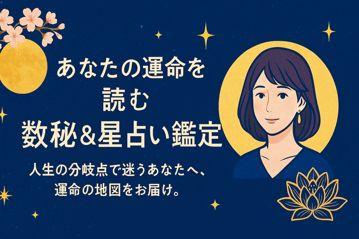 あなたの運命を読む数秘＆星占い鑑定します 人生の分岐点で迷うあなたへ、運命の地図をお届け。 イメージ1