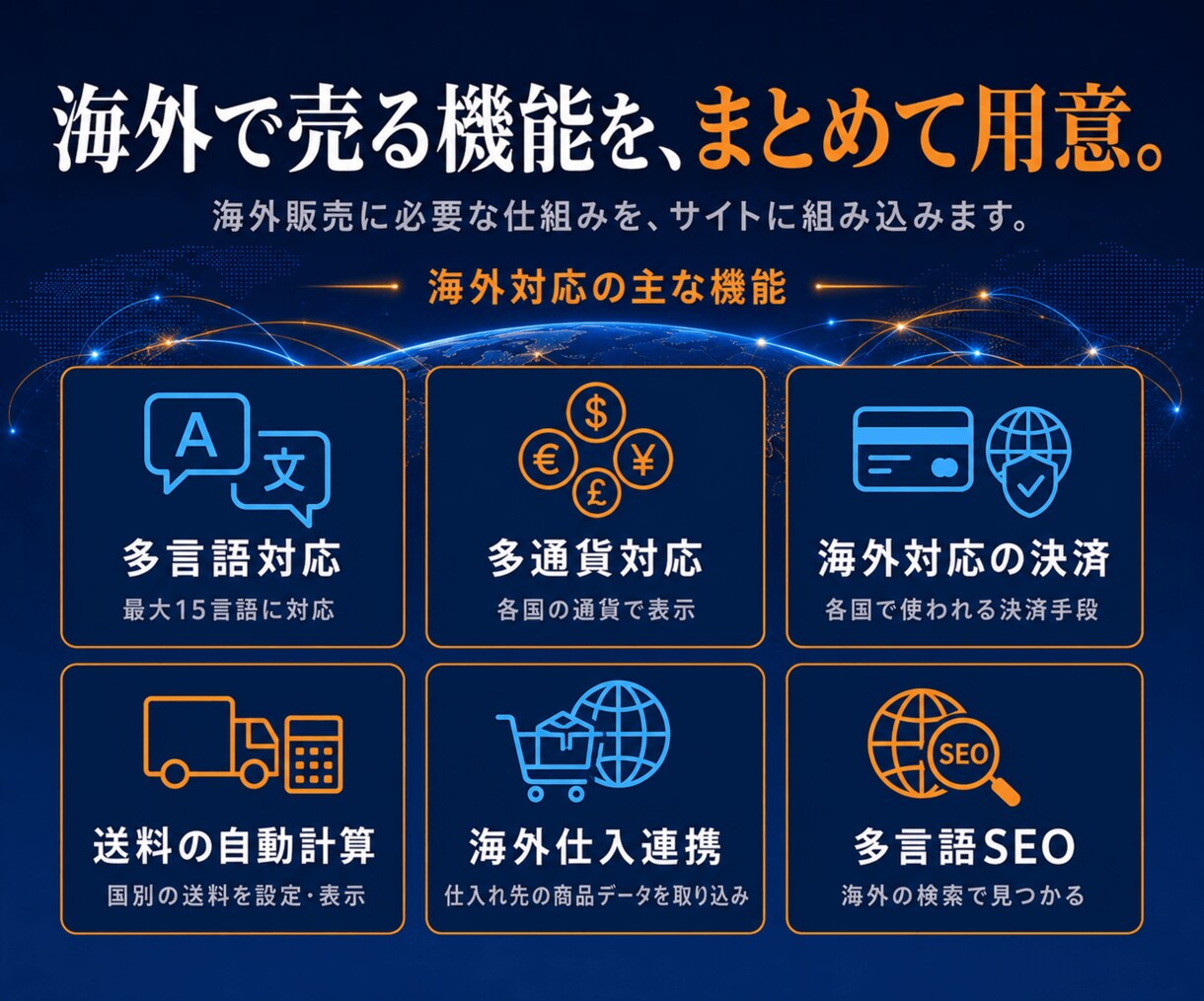 海外向けネットショップ構築します 15言語・多通貨に対応。世界に売れるお店を。 イメージ4