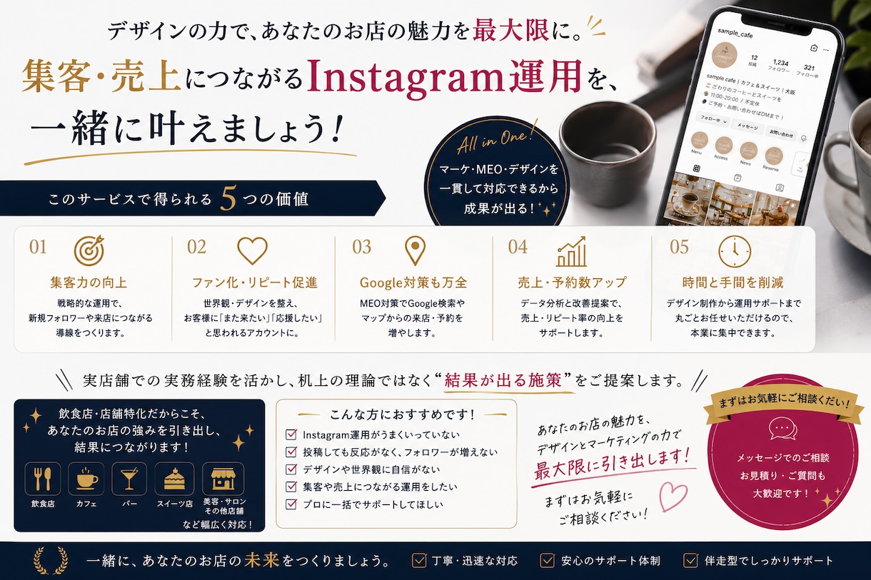 店舗Instagram改善します デザインと導線設計で店舗改善します イメージ6