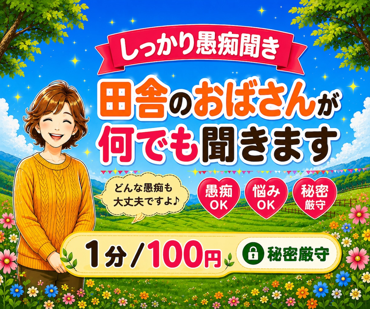 日々のモヤモヤ愚痴、介護職が優しく受け止めます 日々のモヤモヤや愚痴・悩みをお友達感覚でゆっくり聴きます イメージ1
