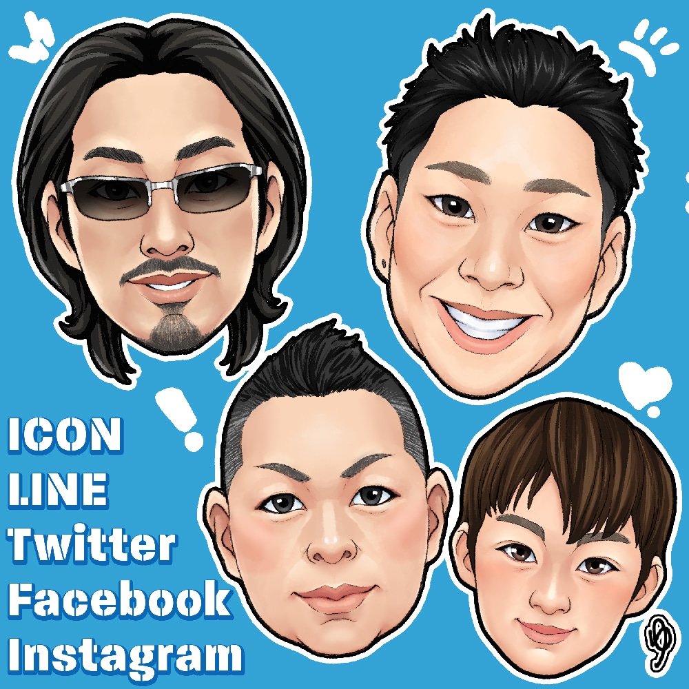 プロイラストレーターが★似顔絵アイコンお描きします 各種SNSやBlogで使える! 程よい描き込みの似顔絵 ! イメージ1