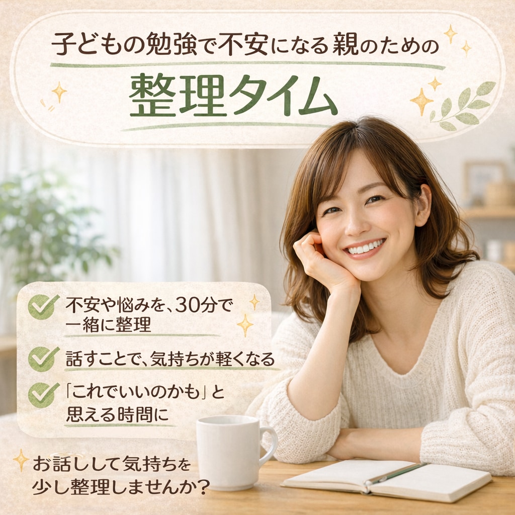 家での勉強、これで合ってるか一緒に整理します 子供の勉強に関する困りごと教えてください イメージ1