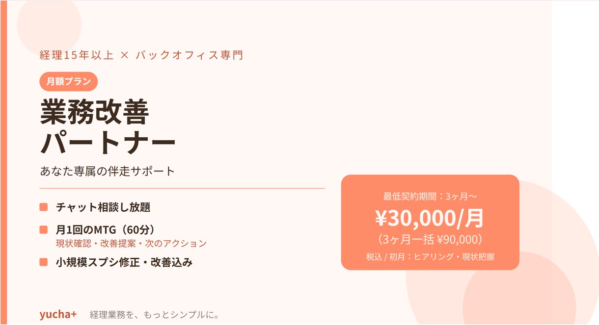 バックオフィスの業務改善を毎月伴走サポートします 経理15年以上×専属パートナー イメージ1