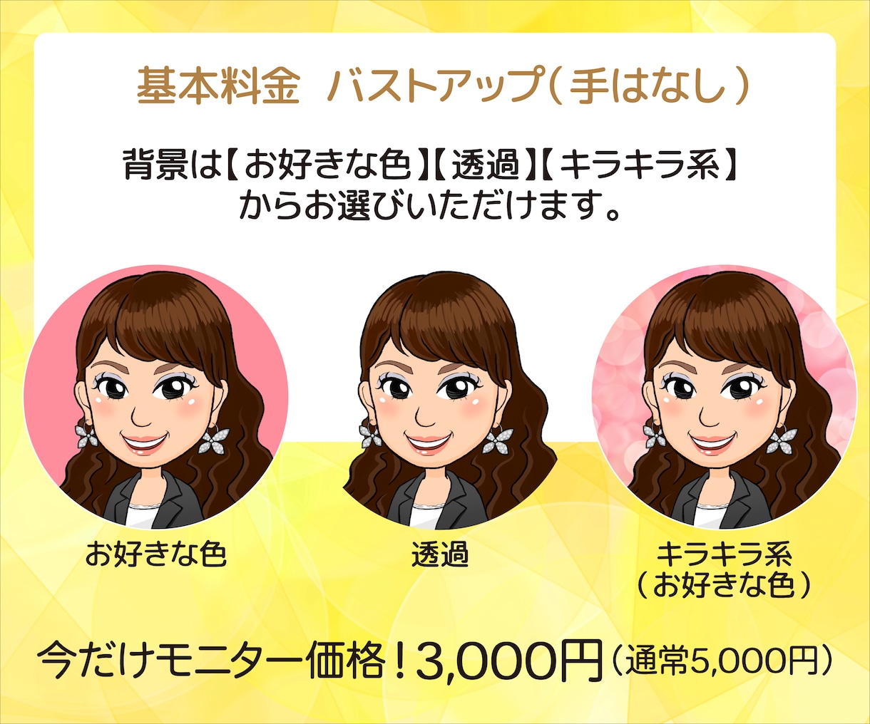 しあわせ似顔絵であなたらしさを描きます SNSアイコンにも使える！親しみやすい印象のデジタル似顔絵 イメージ2