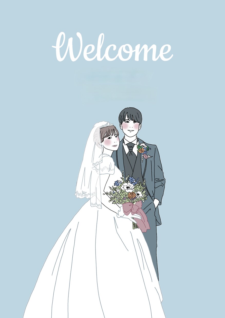 シンプルでおしゃれな似顔絵作成します 結婚式を華やかに♪お二人の写真を元にデザインします イメージ10