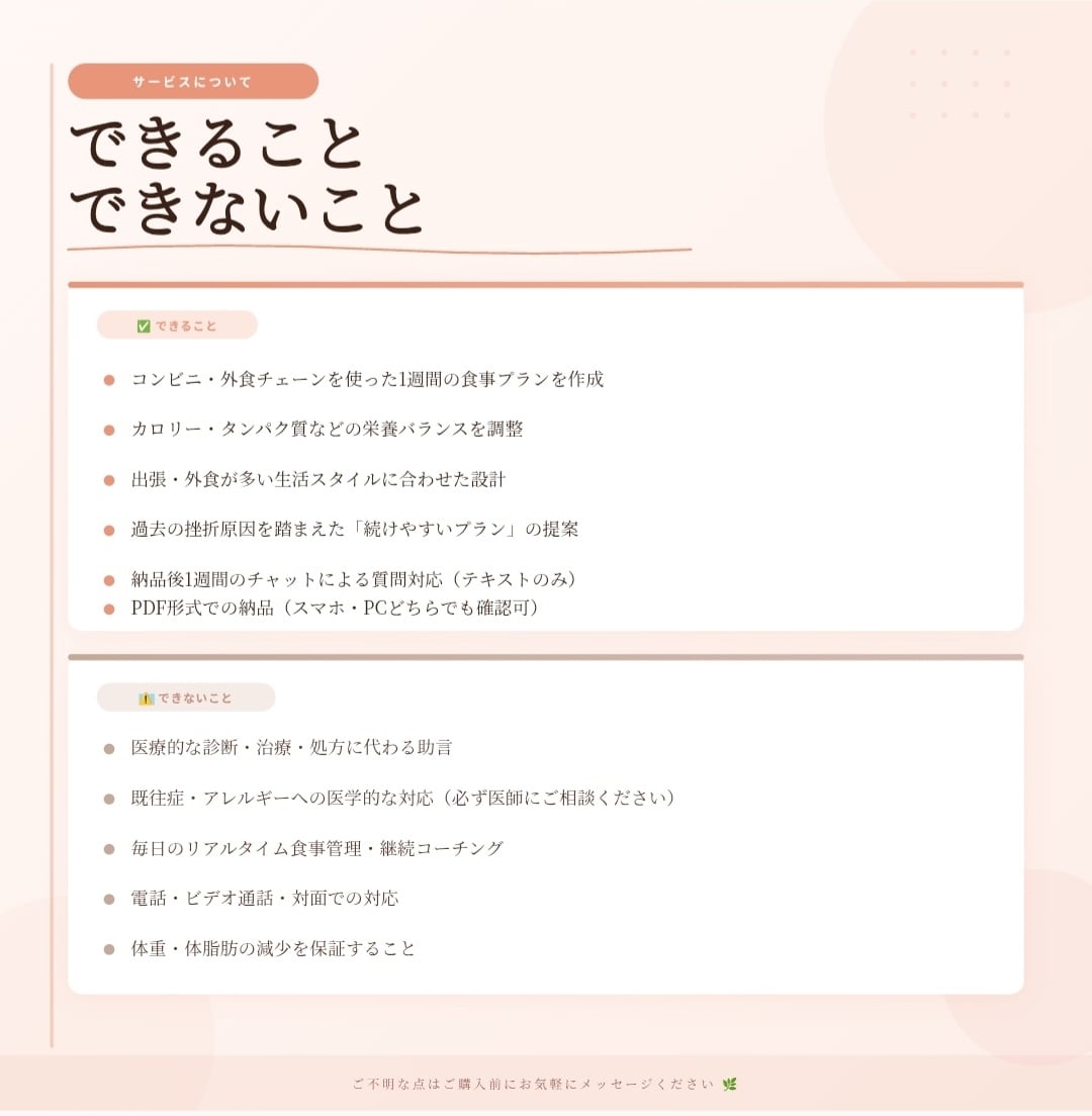 忙しいビジネスマン向け、食事メニュー考えます 外食、コンビニOK！あなただけの食事メニュー考えます。 イメージ3
