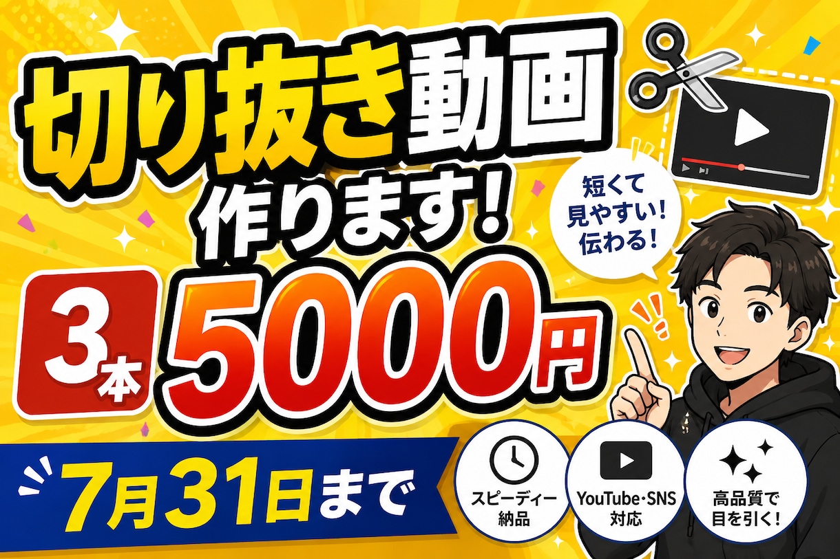 切り抜き作ります 丸投げでこちら選定！只今5000円で3本作成致します。 イメージ1