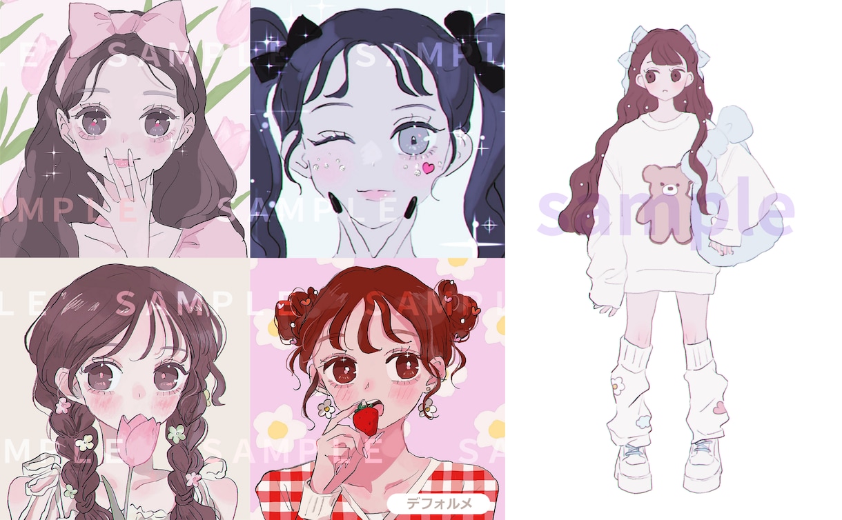 ときめきをお届け˖✧可愛い女の子のイラスト描きます SNS、動画、ブログ、贈り物などに◎イラストで彩りをプラス✨ イメージ3