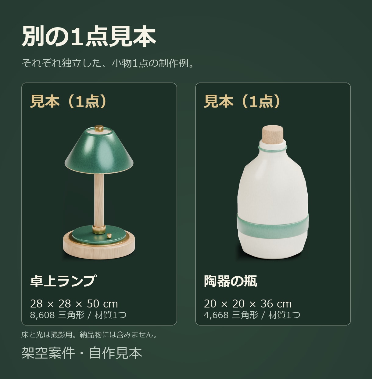 寸法に合わせた3D小物を1点作ります 静的な小物1点。FBX・GLBと編集用データ イメージ2