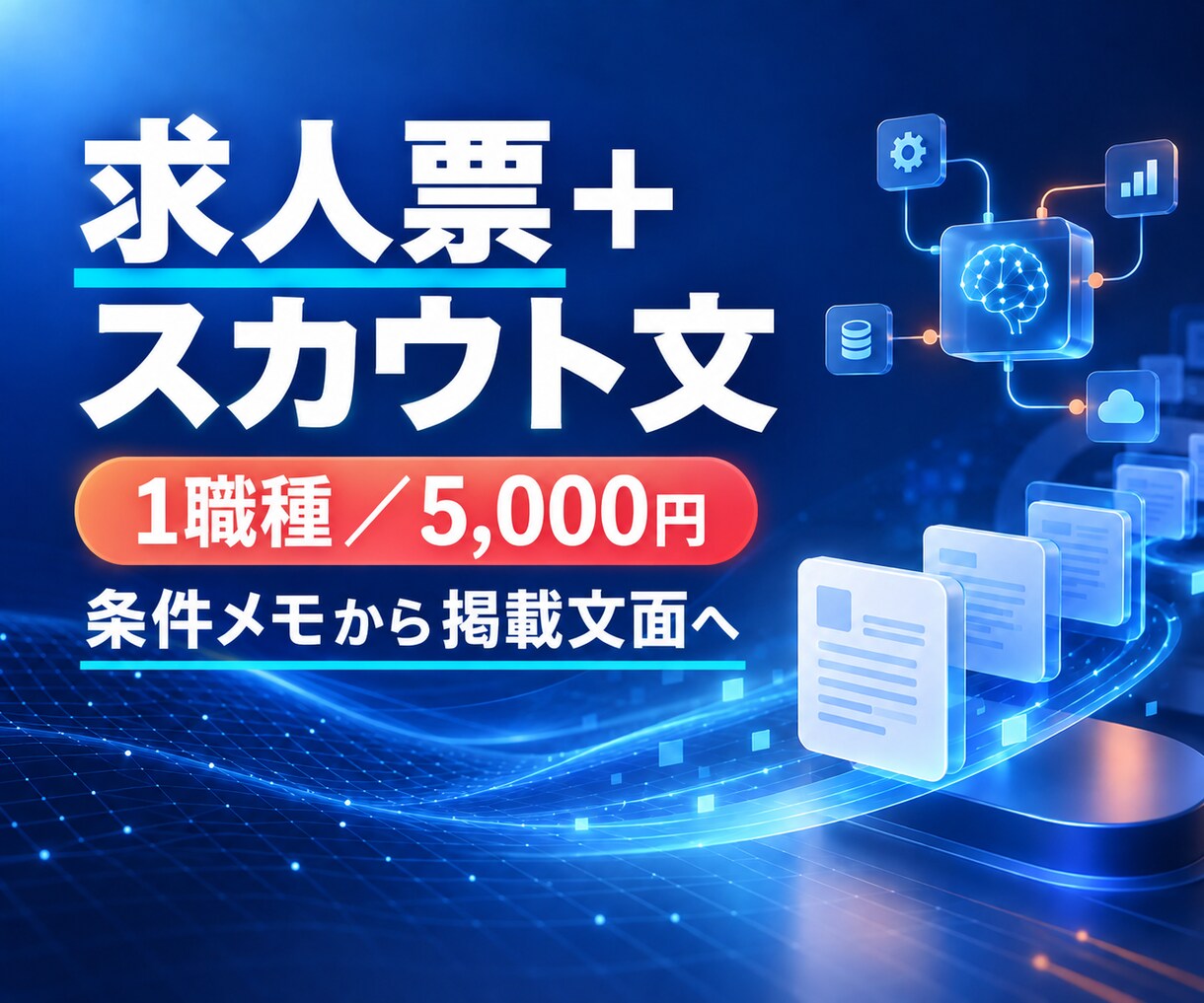 求人票とスカウト文を作成します 条件メモから掲載・送信できる採用文面へ整えます イメージ1