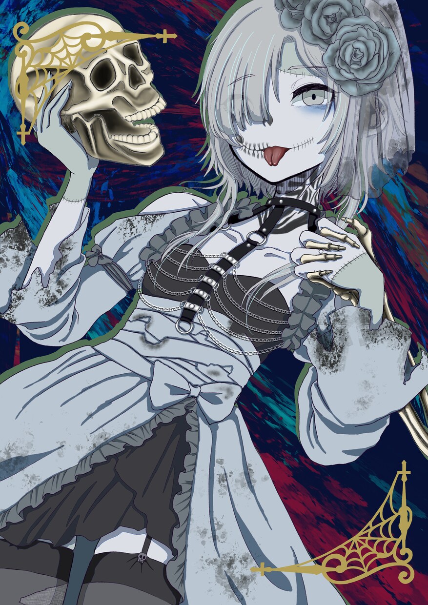 ダークポップなイラスト作成致します Vライバーさん達の1枚絵やアイコンを作成致します！ イメージ4