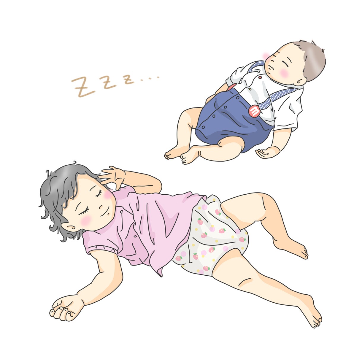 子供や家族の思い出写真を元に線画イラストにします ポーズ、服、表情の修正OK◎子育てママイラストレーター⭐︎ イメージ8