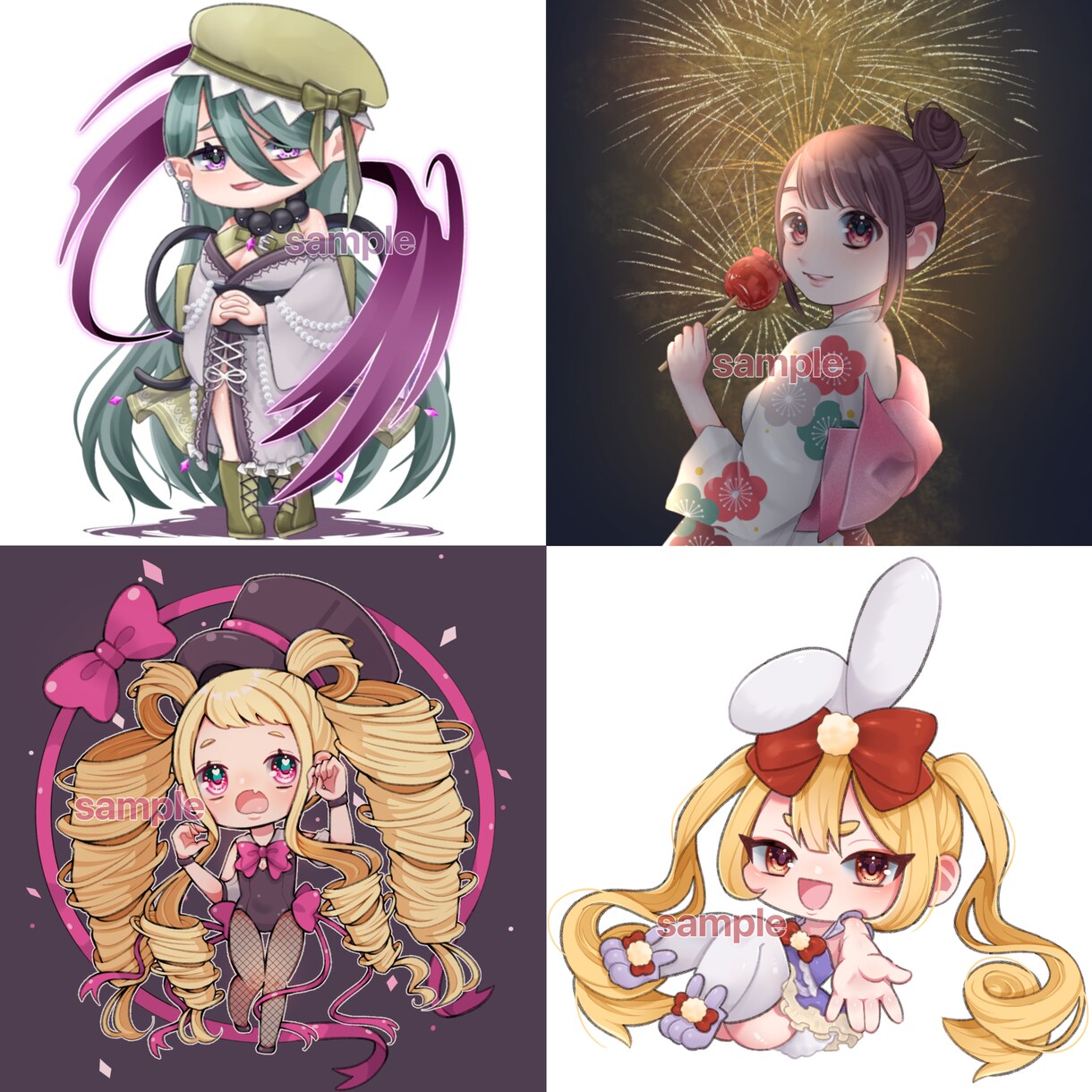 目を惹く可愛いSDキャラを制作いたします アイコンやキャラクターデザイン、1枚絵など幅広く承ります！ イメージ6