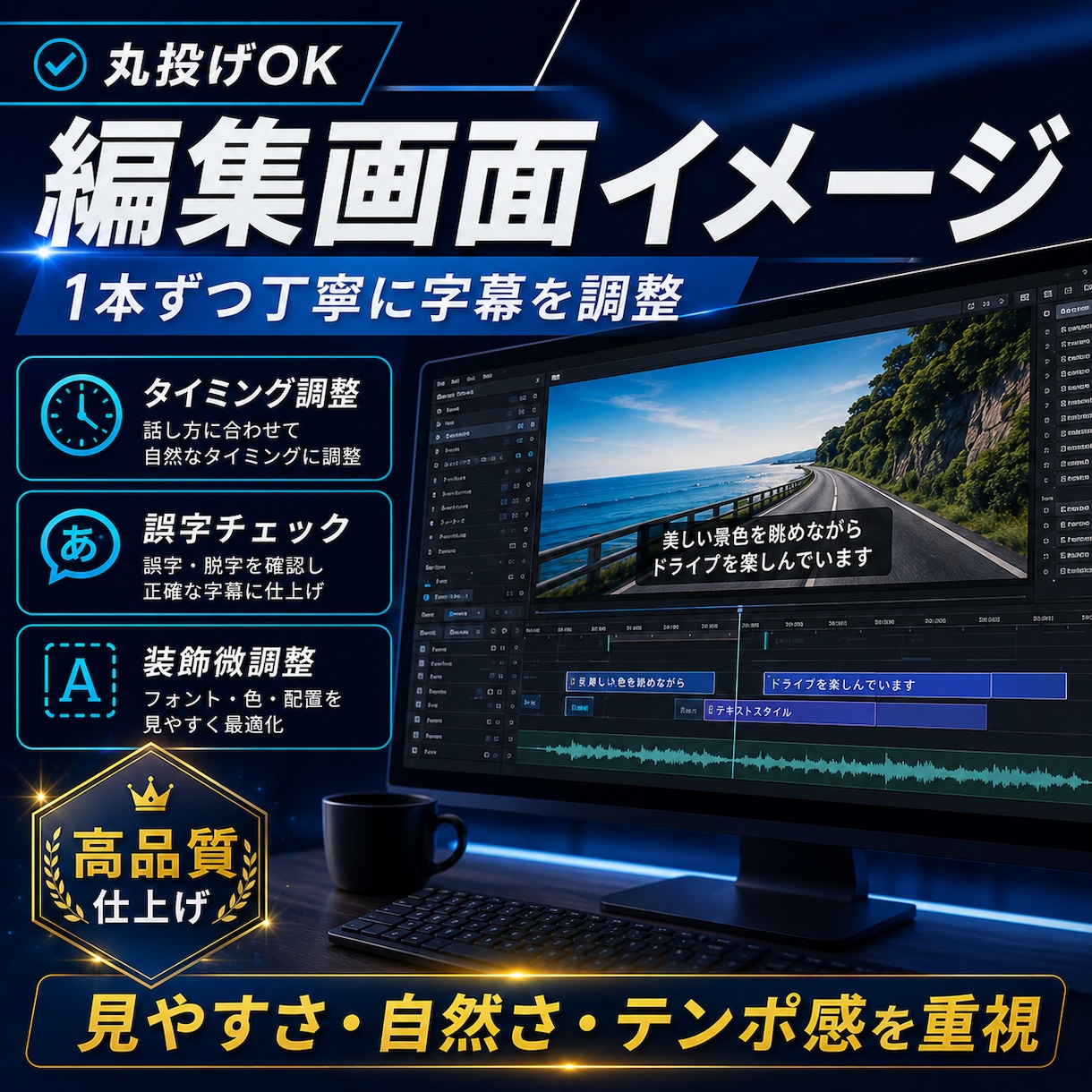 YouTube動画の字幕フルテロップ作成します YouTube字幕・テロップ作成｜丸投げOK イメージ14
