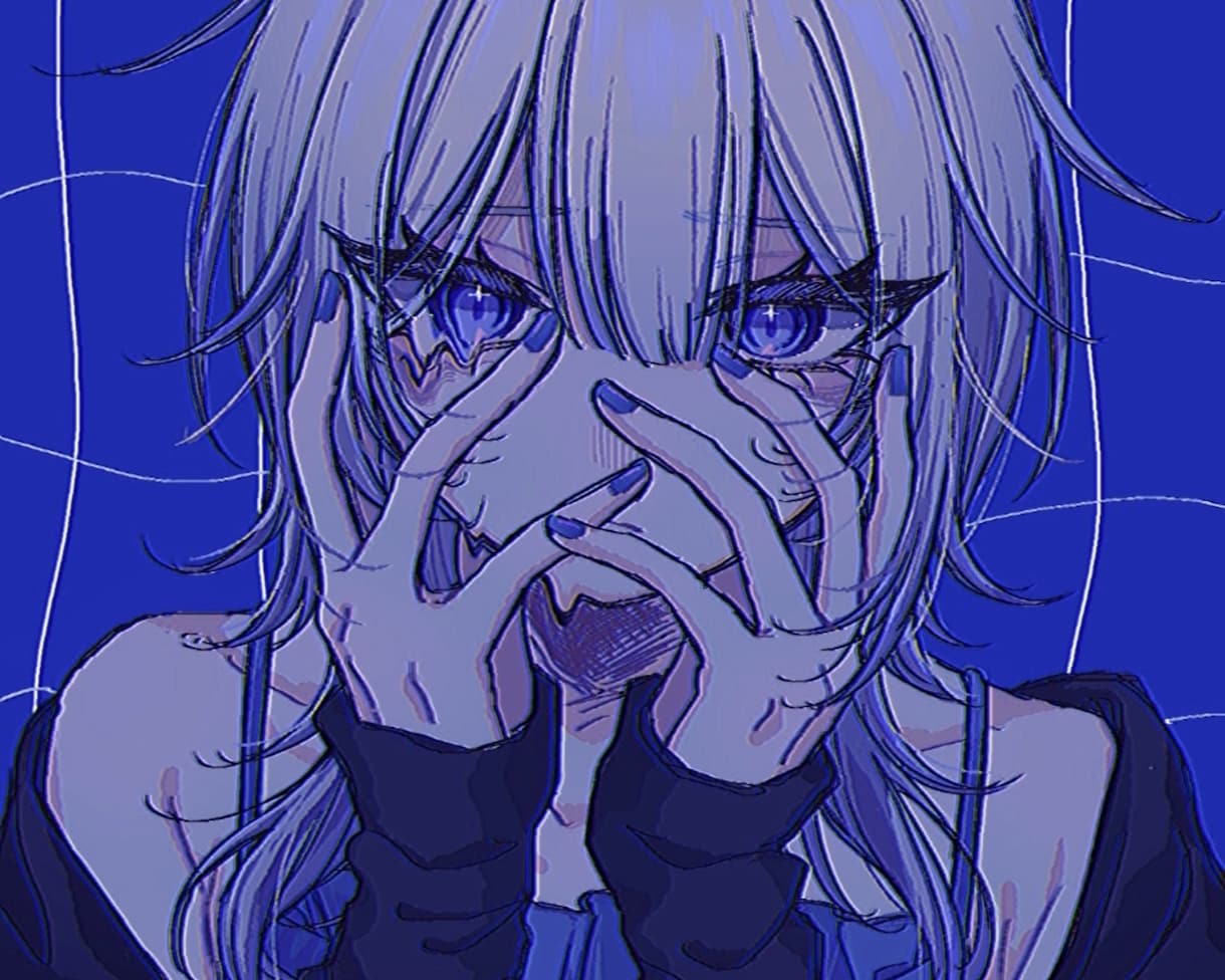 アイコン、立ち絵など可愛い人物イラスト描きます 寒色系、明度低めのイラストが好きな方へ イメージ1