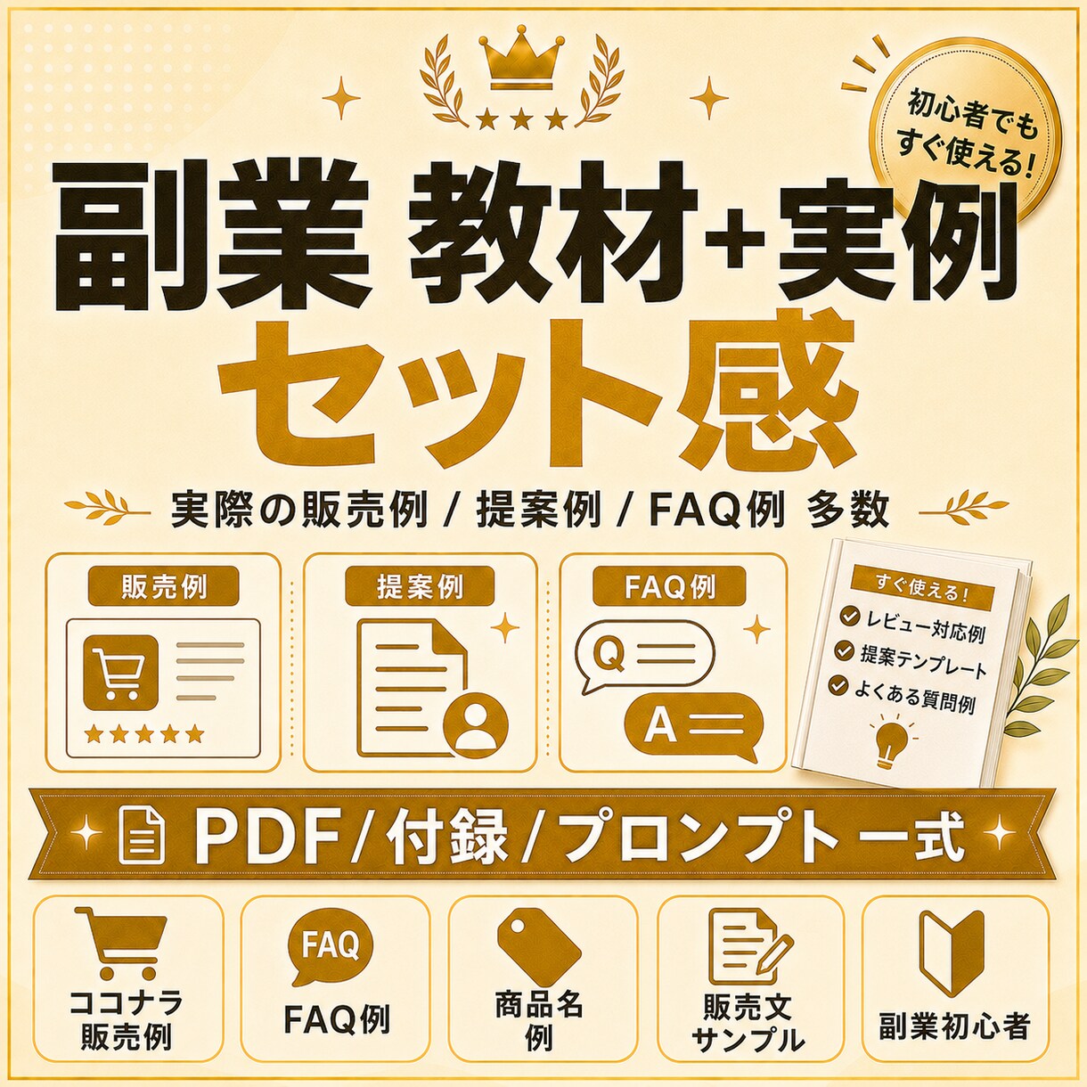 ココナラ初出品向けPDF教材を販売します ココナラ初出品の文章・FAQ・サムネ文言まで作れるPDFです イメージ9
