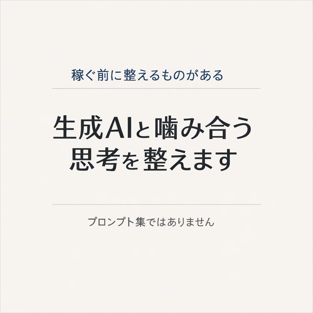 生成AIと噛み合う思考を整えます プロンプト以前に、思考が噛み合っていない人へ イメージ1