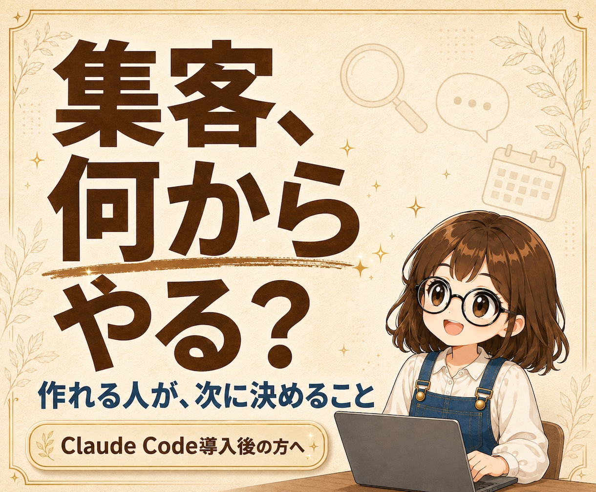 プロがClaudeCode導入後の集客設計します 作れるのに売れない、を60分で分解します イメージ1