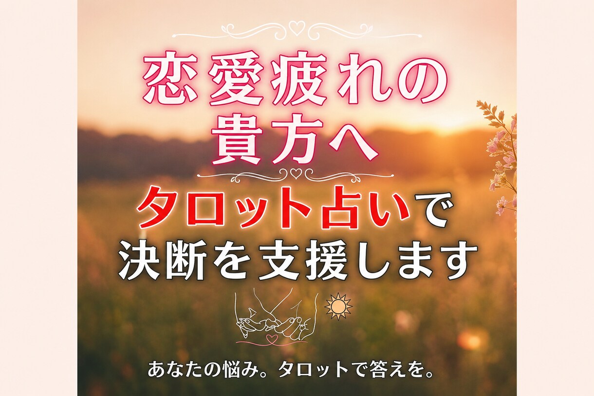 初回限定お試価格！限定５名占います ～心が軽くなるタロット鑑定で明るい未来への一歩を応援♬～ イメージ1