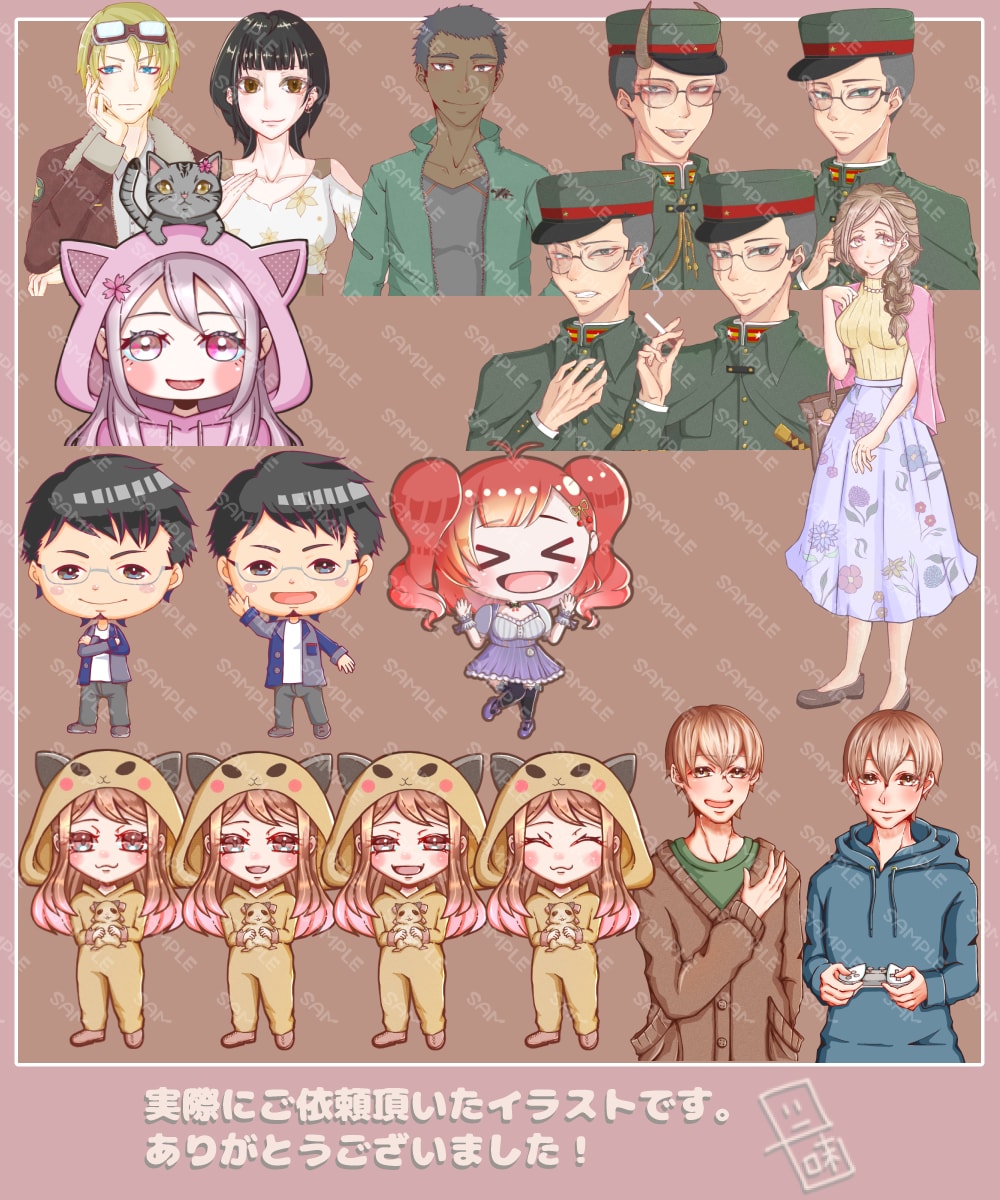 ミニキャラ・SDイラストお描きします 人型2000円～・動物1500円～★安価でご提供致します イメージ3
